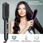 Hqt-909b Electric Professional Hair Straightening Brush (Random Color) - Image 5