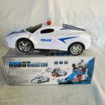 Robot Police Car Toy – Transformer with Lights, Music, Automatic Rotation & Bump-and-Go Movement, Brain Development & Fun Play for Kids