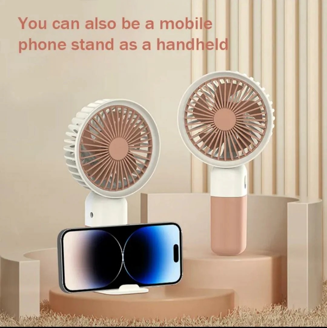 Mini Cute Fan – Portable USB Rechargeable Handheld Cooling Fan for Kids & Adults, Stand/Base Included (Random Color) - Image 1