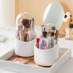 360° Rotating Makeup Brush Storage Box | Desktop Cosmetic Organizer for Brushes, Lipsticks, Eyebrow Pencils & Beauty Tools - Image 4