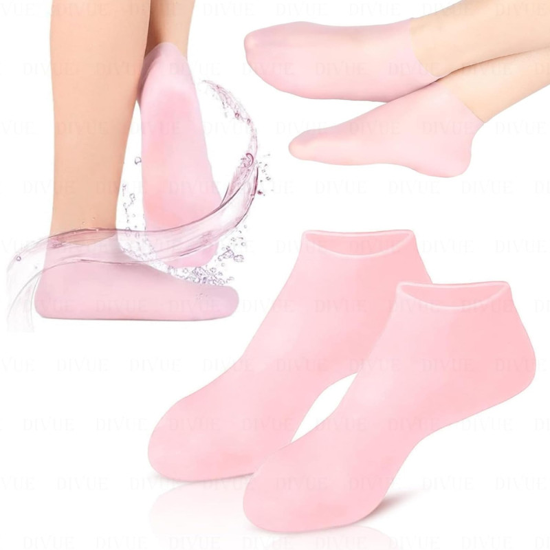 Silicone Moisturizing Gel Socks – Anti-Crack Foot Care for Dry & Cracked Heels, 65g - Image 3
