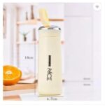 BPA Free Glass Water Bottle | 400ml Portable Tumbler | With Protective Plastic Shell | For School, Gym, Home & Office (Random colour) - Image 3