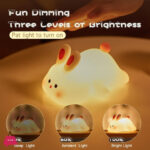 Silicon Rabbit Lamp - Cute Lamps - Rechargeable Rabbit Lamp With Touch Sensor - Bunny Night Lamps for Kids - Image 5