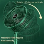 Rechargeable Portable Telescopic Folding Table Fan – 3-Speed Adjustable Desk Fan (Random Color) - Image 3