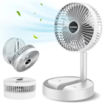 Rechargeable Portable Telescopic Folding Table Fan – 3-Speed Adjustable Desk Fan (Random Color)