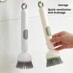 Adjustable Kitchen Cleaning Brush with Soap Dispenser – Refillable PET Head for Dishes, Pans & Pots (Random Color) - Image 3