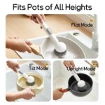 Adjustable Kitchen Cleaning Brush with Soap Dispenser – Refillable PET Head for Dishes, Pans & Pots (Random Color) - Image 5