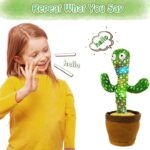 Dancing Cactus Toy – Singing, Talking, Voice Recording Plush with USB Rechargeable Function – Fun Educational Gift for Babies and Kids (Ages 6 Months & Up) - Rechargeable - With Cap - Image 4