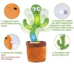 Dancing Cactus Toy – Singing, Talking, Voice Recording Plush with USB Rechargeable Function – Fun Educational Gift for Babies and Kids (Ages 6 Months & Up) - Rechargeable - With Cap - Image 2
