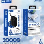 Qtech 20000mAh Power Bank 22.5W PD Fast Charging | Pocket Size Portable Charger with LED Display (Random Color)