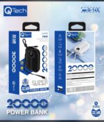 Qtech 20000mAh Power Bank 22.5W PD Fast Charging | Pocket Size Portable Charger with LED Display (Random Color)