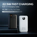 Qtech 20000mAh Power Bank 22.5W PD Fast Charging | Pocket Size Portable Charger with LED Display (Random Color) - Image 6