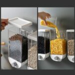 Wall-mounted 1500ml grain storage box for rice, cereal, and dry fruits. Space-saving, easy to use, and perfect for kitchen organization.