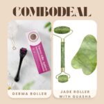 Combo Set – 0.5mm Titanium Derma Roller (540 Needles) + Jade Roller with Gua Sha for Healthier Skin